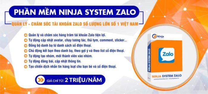 ninja system zalo tự động nuôi tài khoản zalo