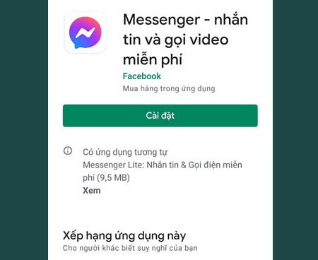 Gỡ & cài đặt lại ứng dụng Messenger